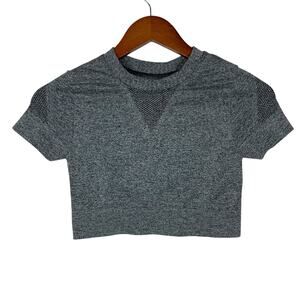 Ivy Park Crop Top Women's S M Short Sleeve Cropped Tee Grey Active Casual